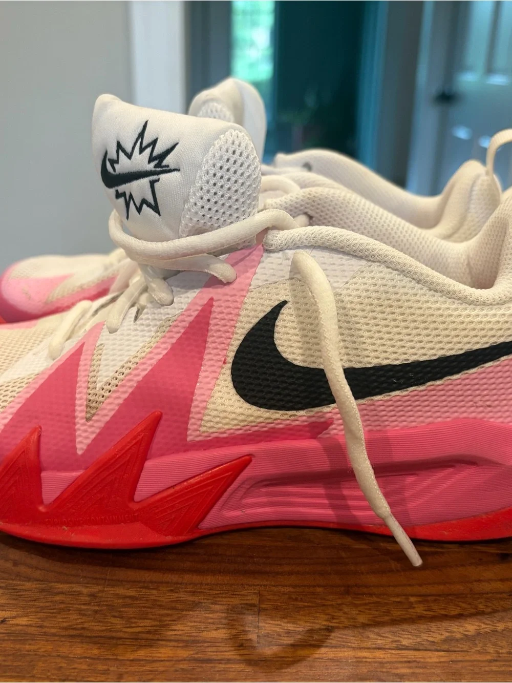 Nike Kids White, Pink and Red Athletic Sneakers